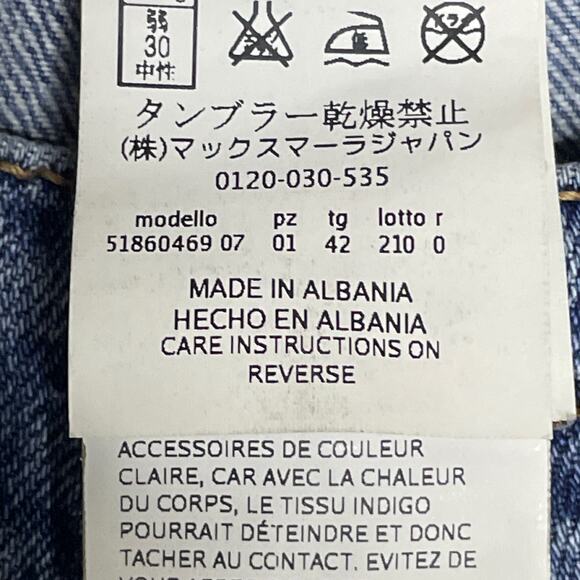 MaxMara Weekend Cropped Boyfriend Jeans Distressed Raw Hem Blue Size W29 8 - Picture 6 of 11